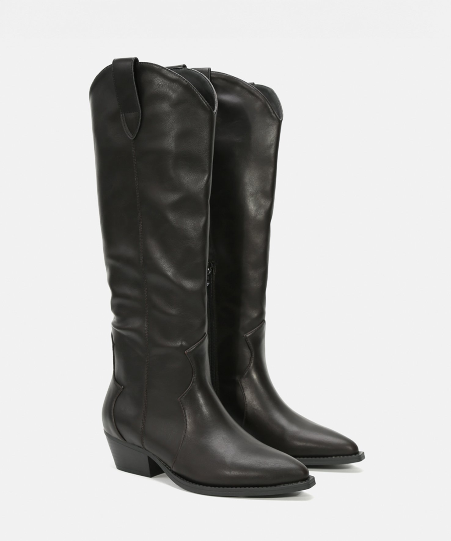 Botas cowboy tacón caña alta image number null